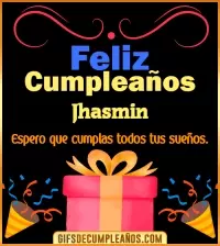 GIF Mensaje de cumpleaños Jhasmin